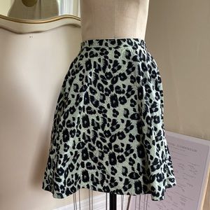 LAST CHANCE Scotch & Soda Miami deco mint green leopard print skirt 2 4